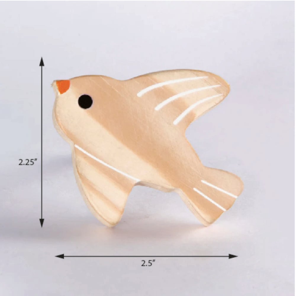 Handcrafted Pine Wood Bird Knob
